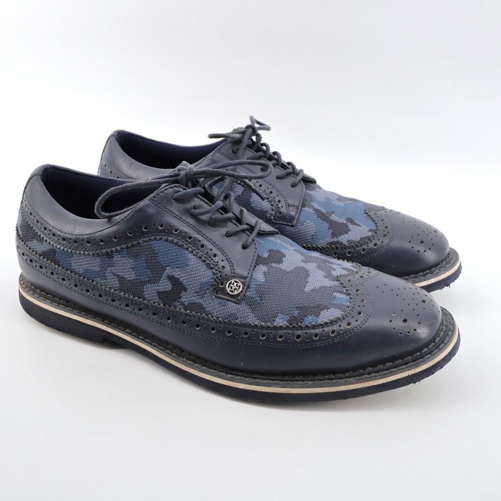 G/FORE Longwing Gallivanter Camo Knit Golf Shoes Navy Mens 12